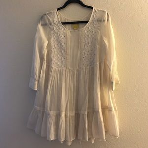 Anthropologie Bohemian Ivory Tunic Dress